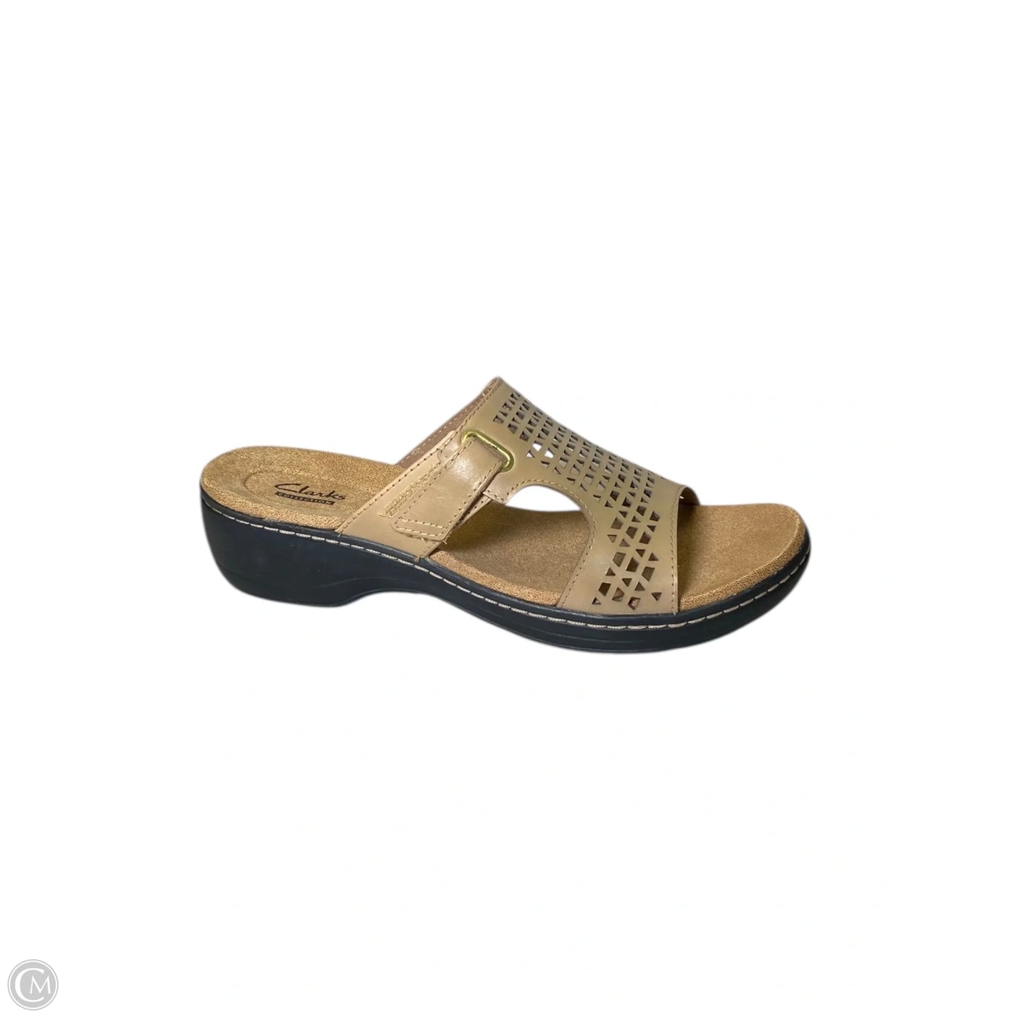 Sandals Heels Wedge By Clarks In Beige, Size: 8