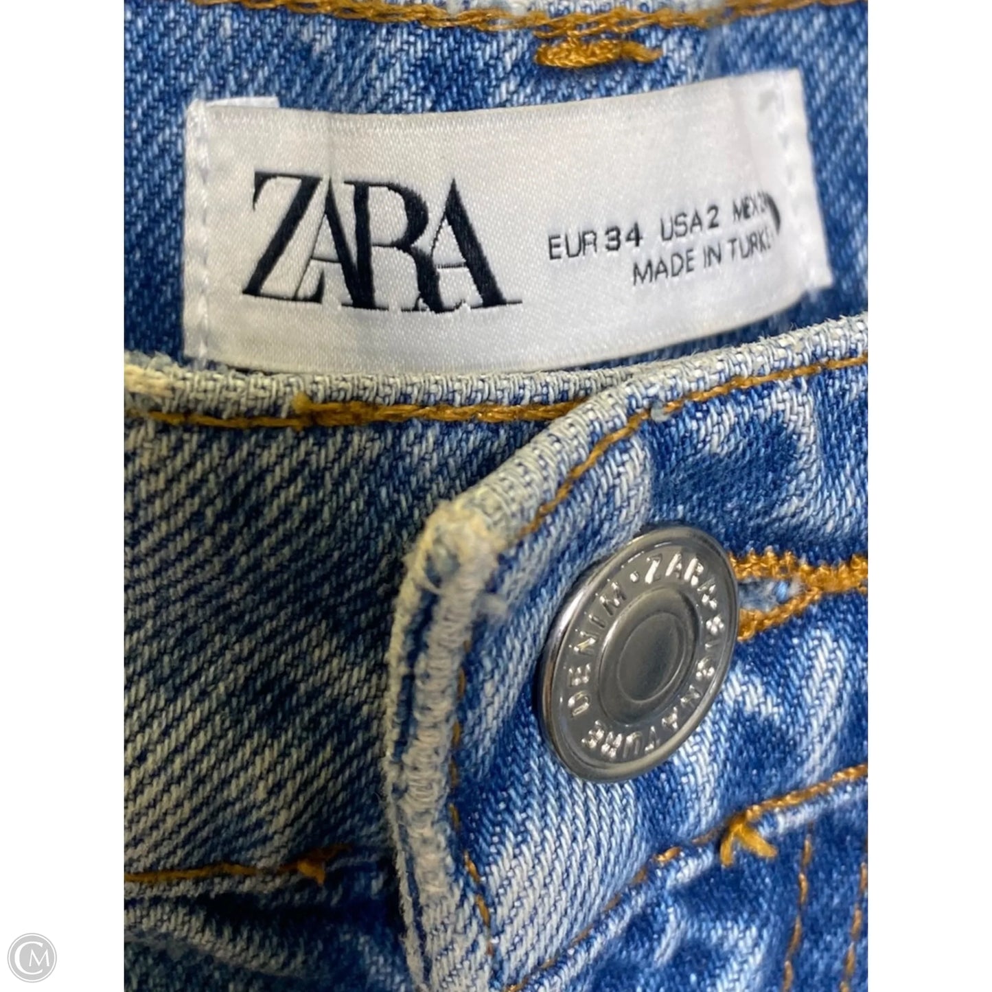 Jeans Wide Leg By Zara In Blue Denim, Size: 2