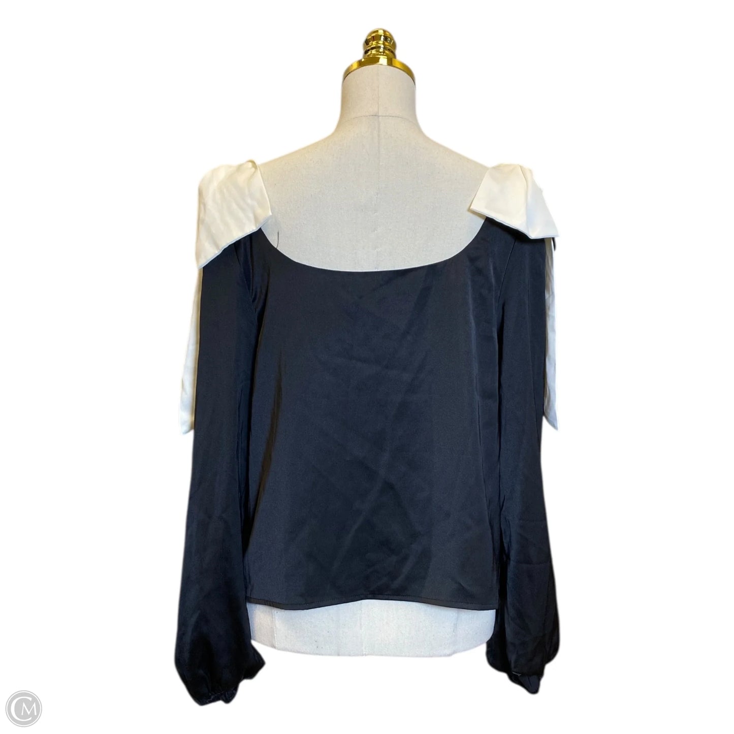 Top 3/4 Sleeve By Clothes Mentor In Black & White, Size: L