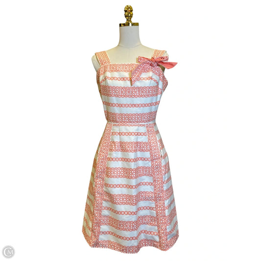 Dress Casual Short By Clothes Mentor In Orange & White, Size: M