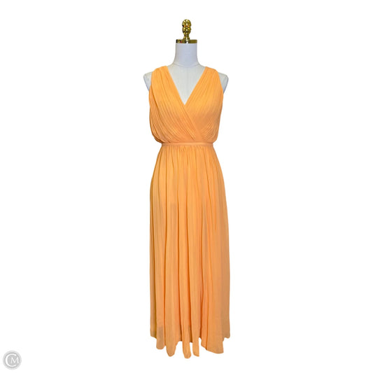 Dress Casual Maxi By H For Halston In Orange, Size: 4