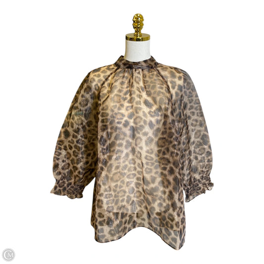 Top Long Sleeve By Daniel Rainn In Animal Print, Size: Xl