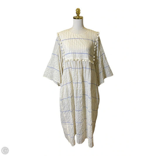 Dress Designer By Tory Burch In Blue & Cream, Size: L