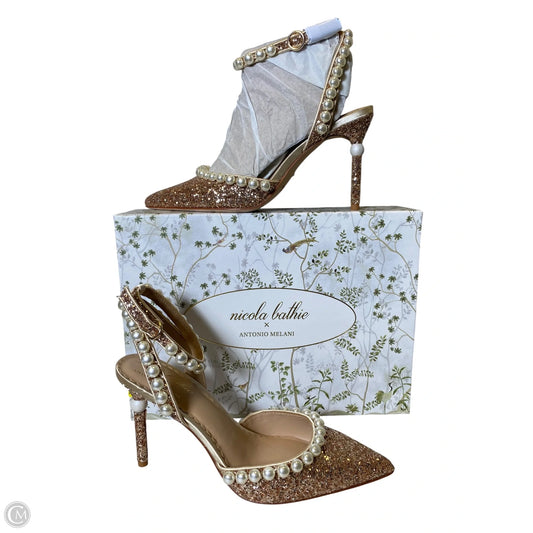 Sandals Heels Stiletto By Antonio Melani In Gold, Size: 8