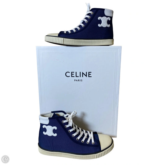 Shoes Luxury Designer By Celine In Navy, Size: 7.5