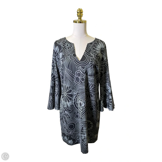 Dress Casual Short By Trina By Trina Turk In Black & Grey, Size: L