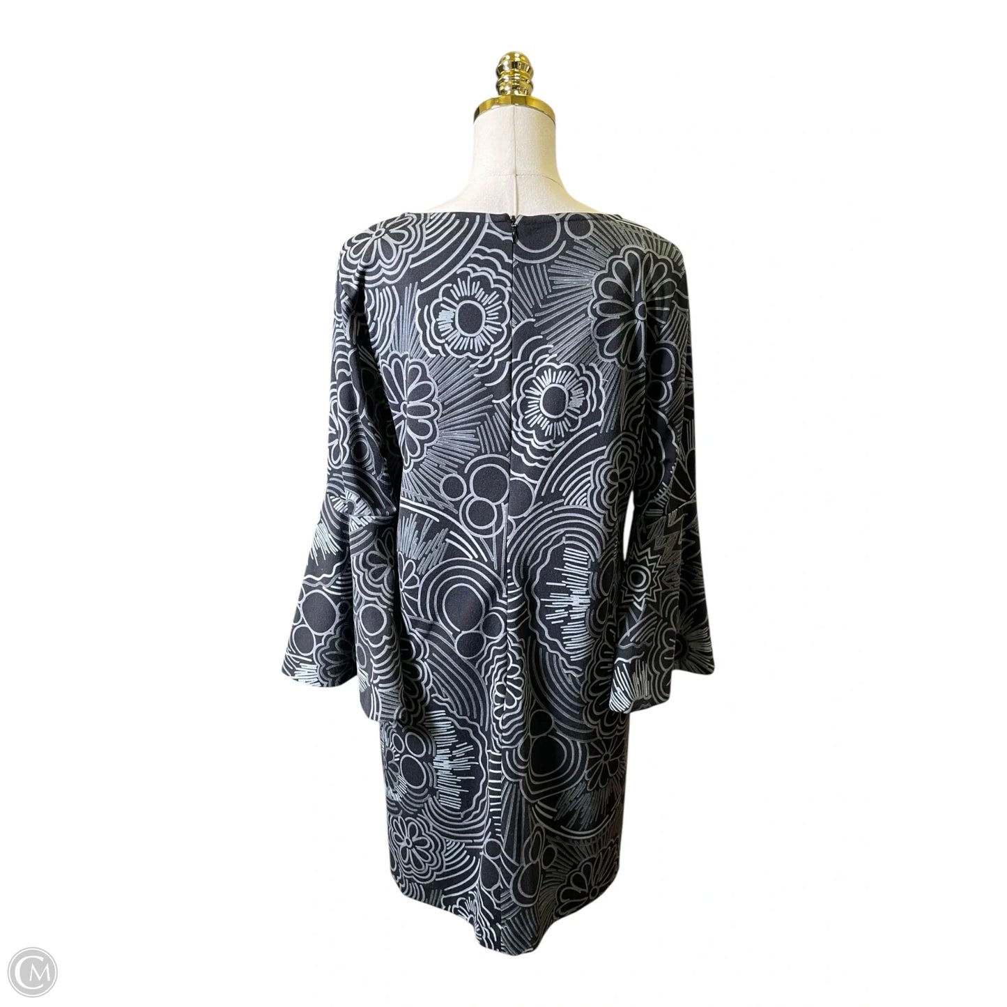 Dress Casual Short By Trina By Trina Turk In Black & Grey, Size: L