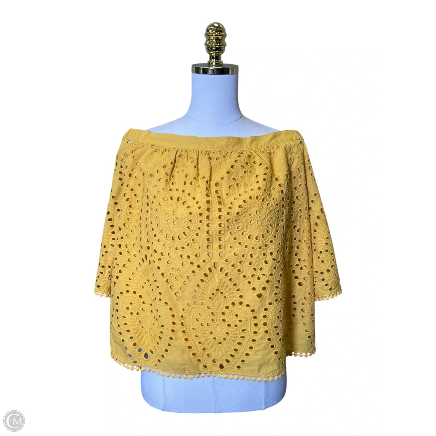 Top 3/4 Sleeve By Bcbgmaxazria In Yellow, Size: L