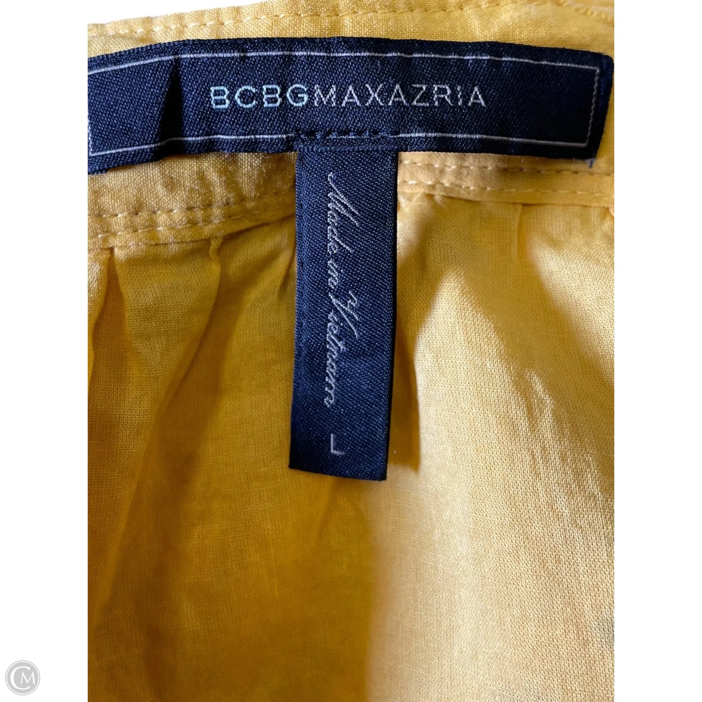 Top 3/4 Sleeve By Bcbgmaxazria In Yellow, Size: L