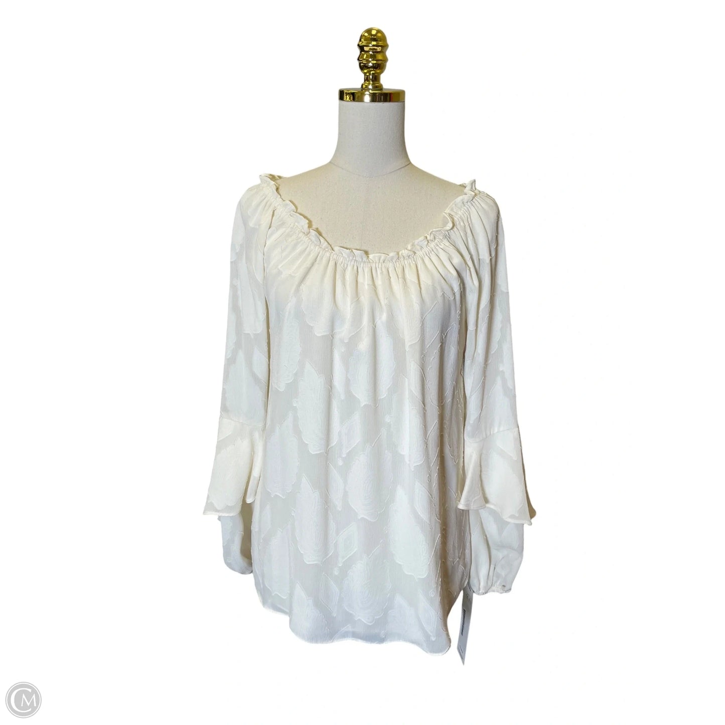 Blouse Designer By Michael Kors In Cream, Size: M