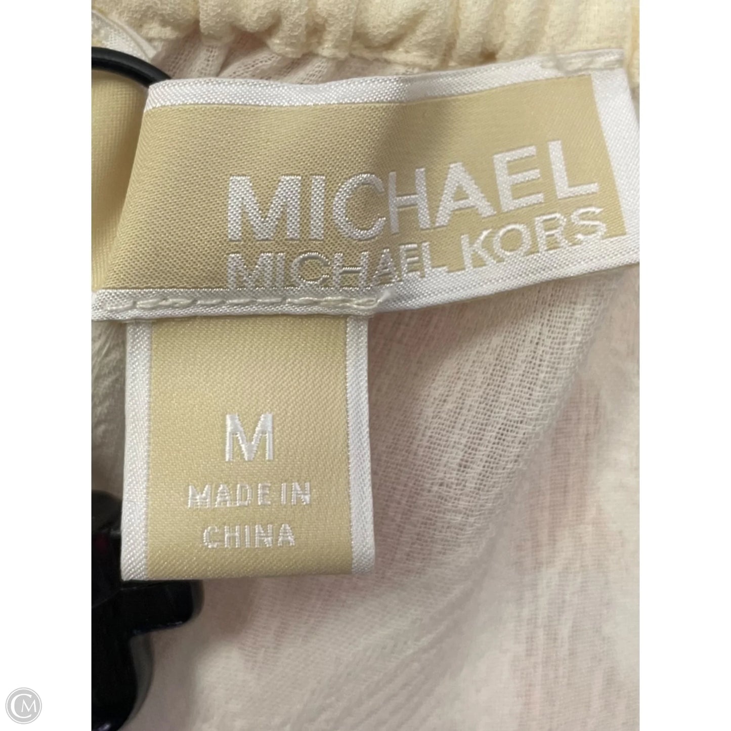 Blouse Designer By Michael Kors In Cream, Size: M