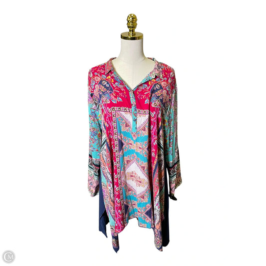 Top Long Sleeve By Johnny Was In Multi-colored, Size: Xl