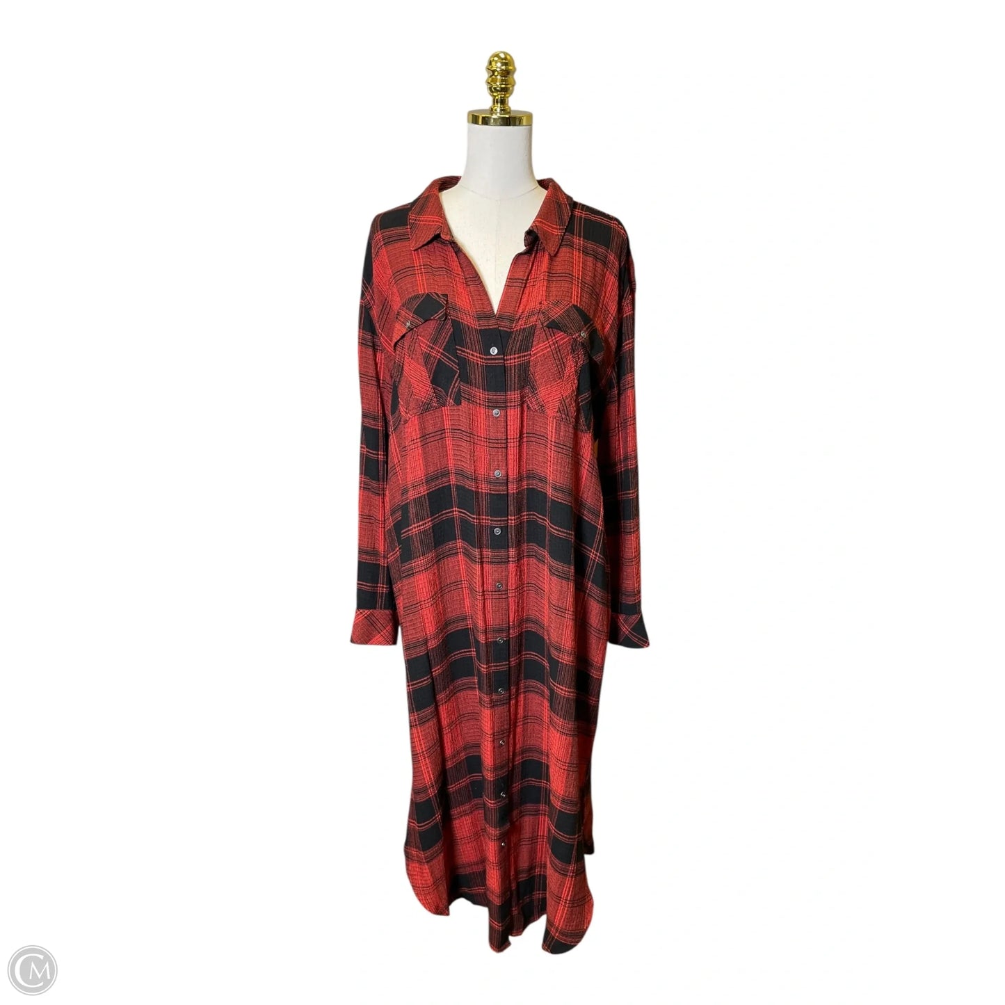 Cardigan By West Bound In Plaid Pattern, Size: Xl