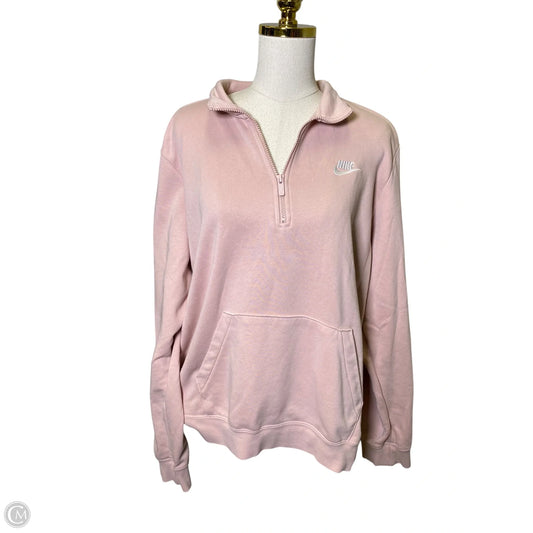 Athletic Sweatshirt Hoodie By Nike In Pink, Size: Xl