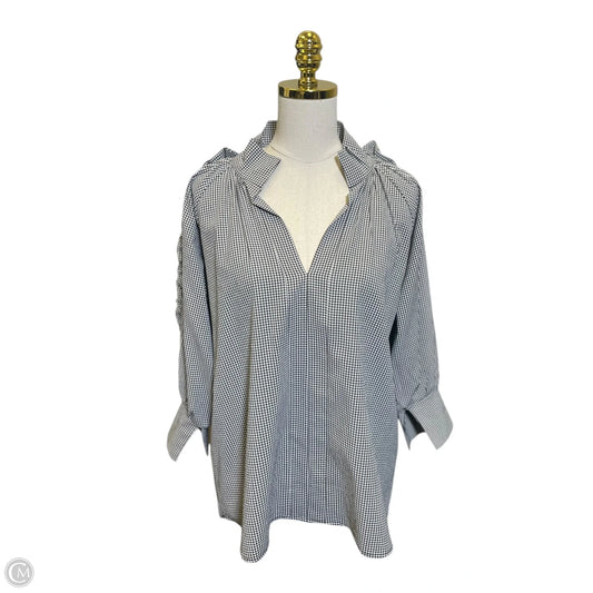 Top 3/4 Sleeve By Karlie In Plaid Pattern, Size: S