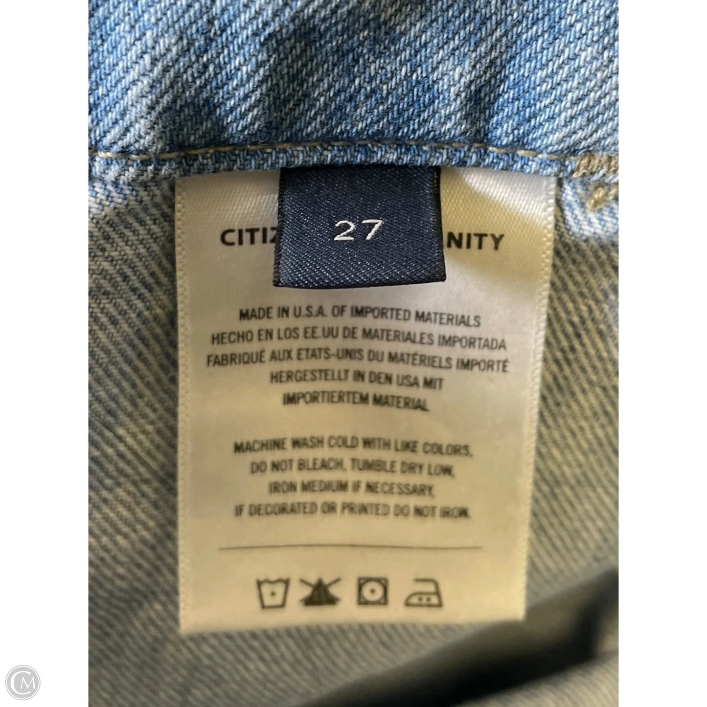 Jeans Cropped By Citizens Of Humanity In Blue Denim, Size: 4