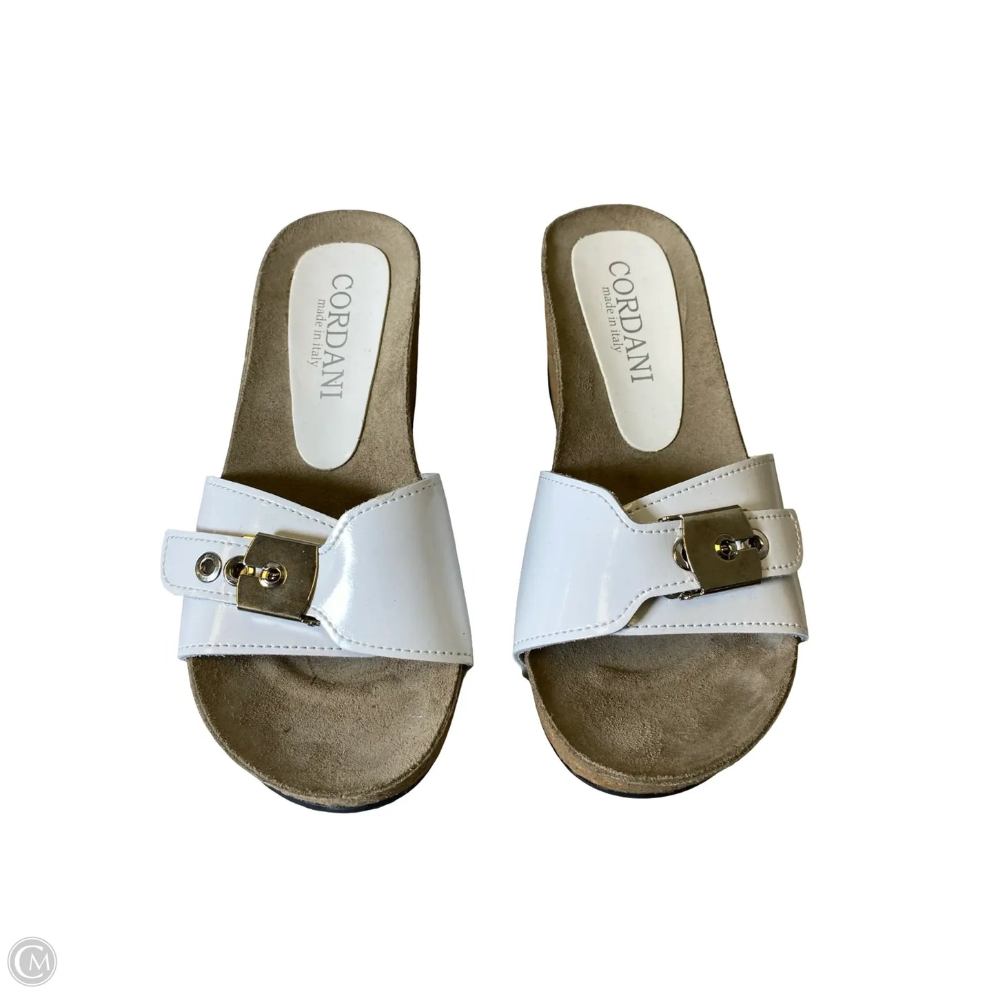 Sandals Heels Wedge By Clothes Mentor In White, Size: 5.5