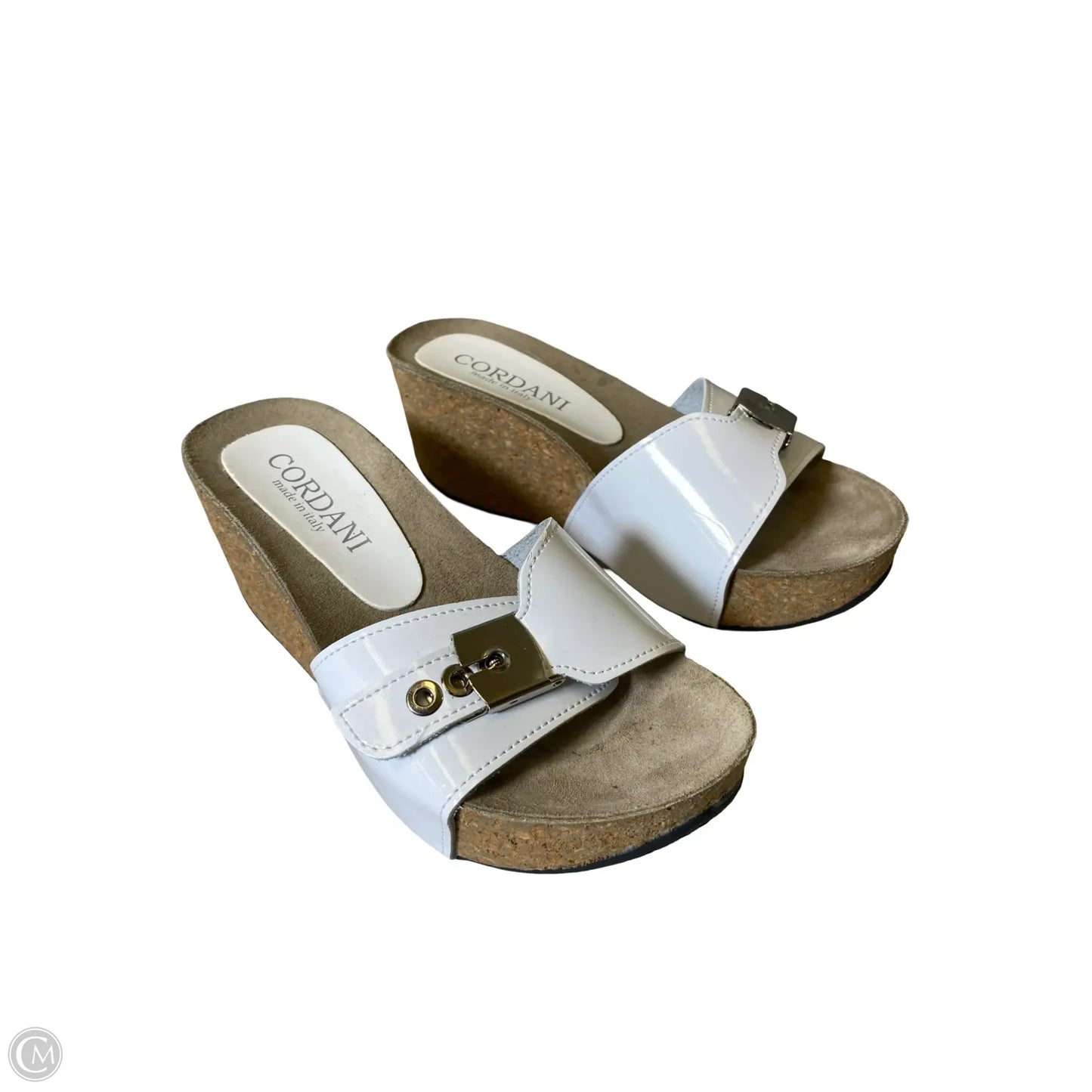 Sandals Heels Wedge By Clothes Mentor In White, Size: 5.5