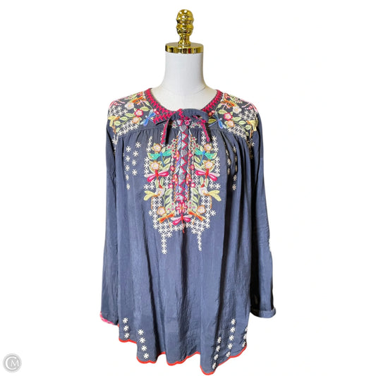 Top Long Sleeve By Johnny Was In Multi-colored, Size: M