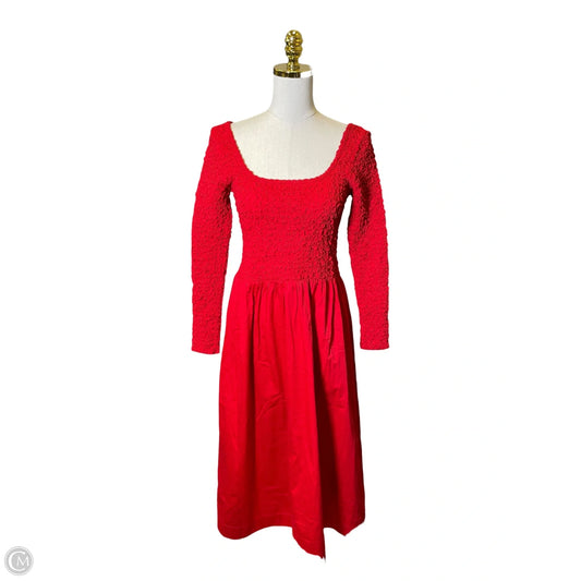 Dress Casual Midi By Clothes Mentor In Red, Size: 12
