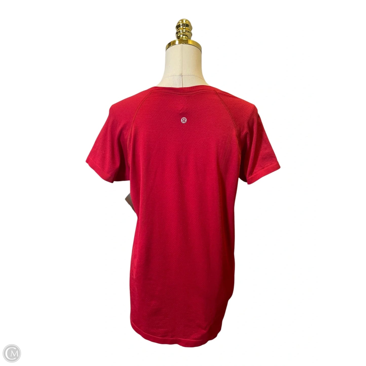 Athletic Top Short Sleeve By Lululemon In Red, Size: 12