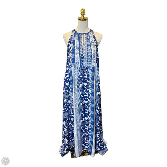 Dress Casual Maxi By Clothes Mentor In Blue & White, Size: M