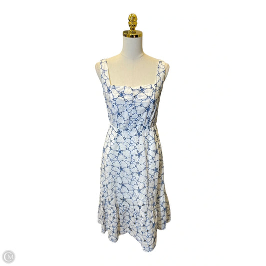 Dress Casual Midi By Draper James In Blue & White, Size: S