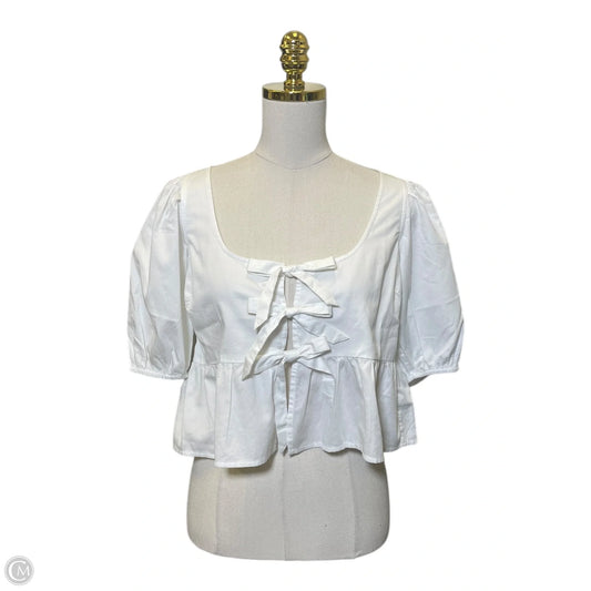 Top Short Sleeve By American Eagle In White, Size: Xs