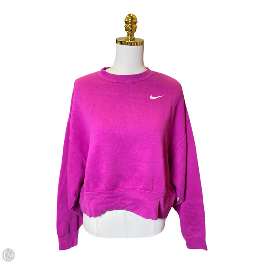 Athletic Top Long Sleeve Collar By Nike In Pink, Size: Xs