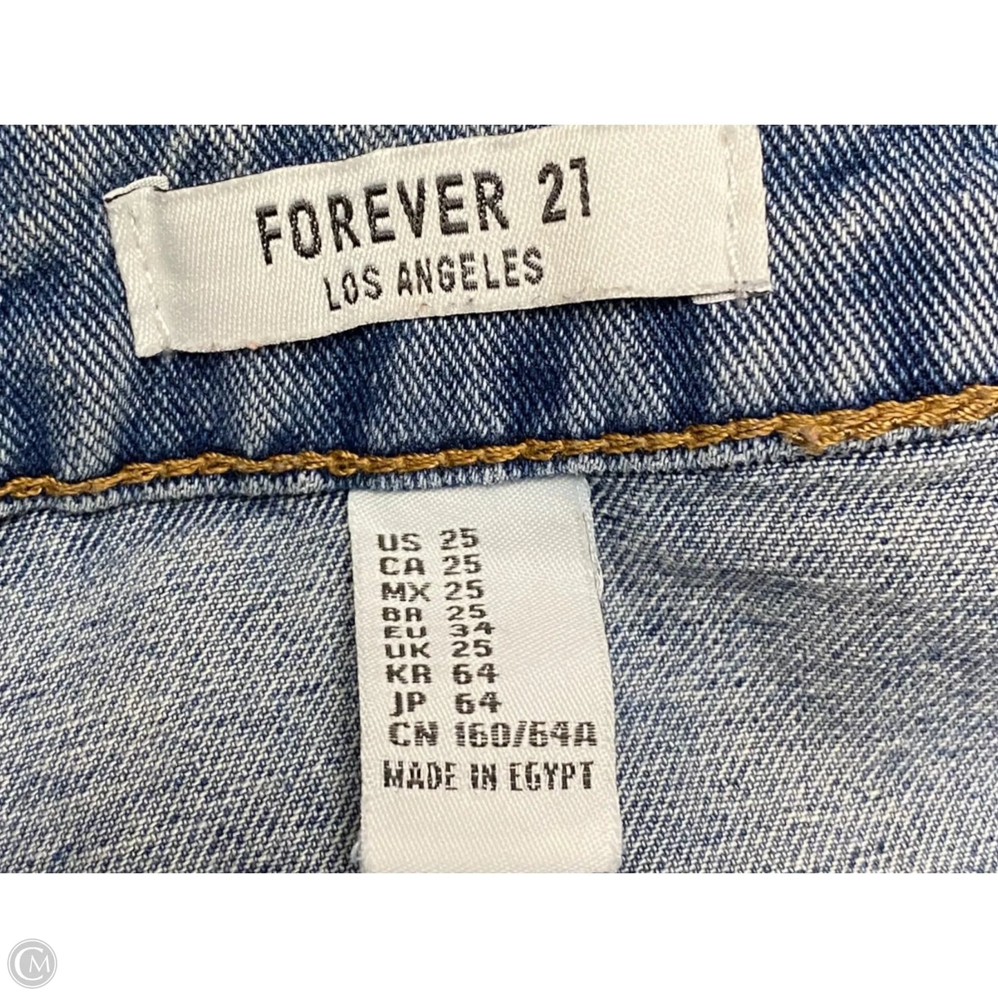 Skirt Mini & Short By Forever 21 In Blue Denim, Size: 2