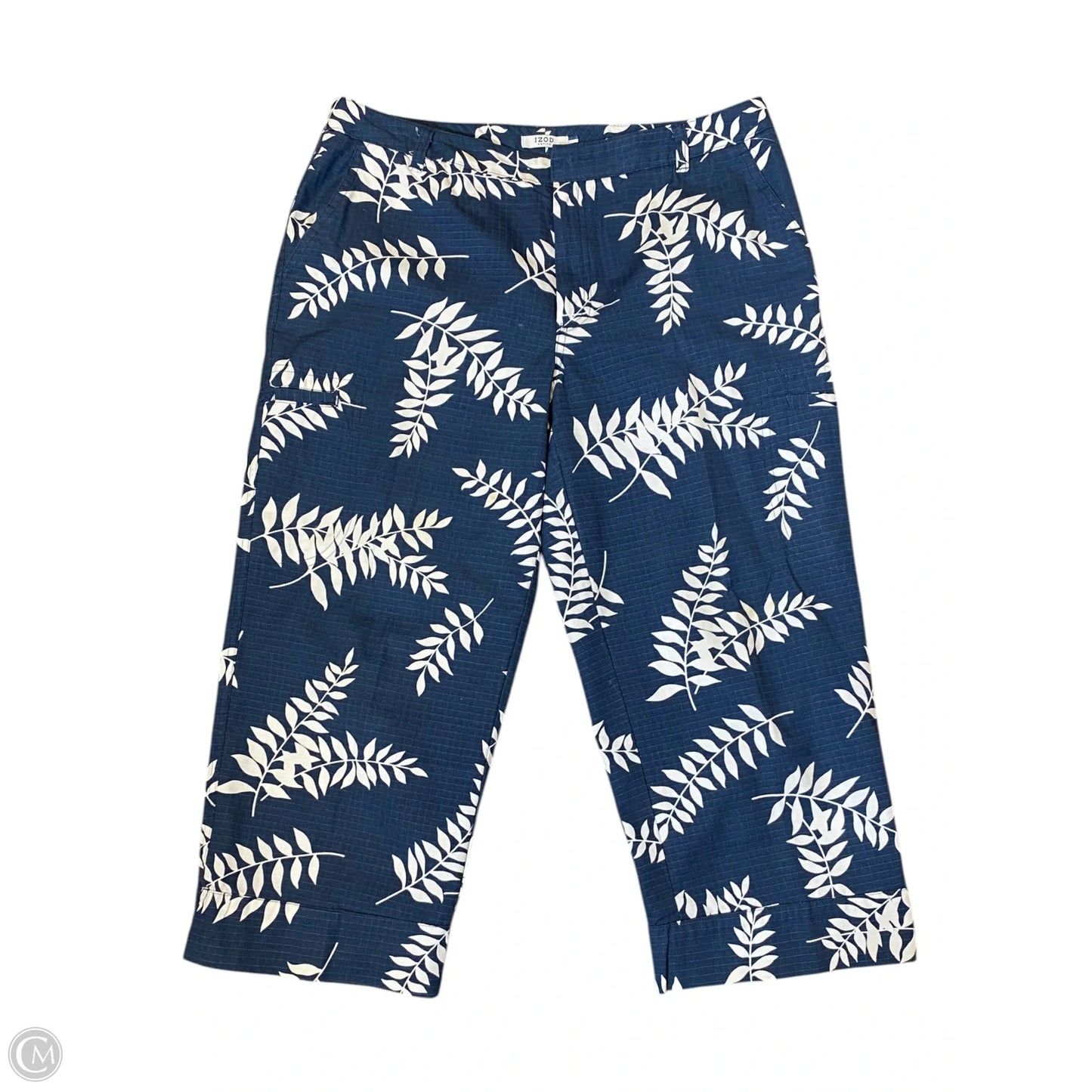 Pants Cropped By Izod In Blue & White, Size: 12p