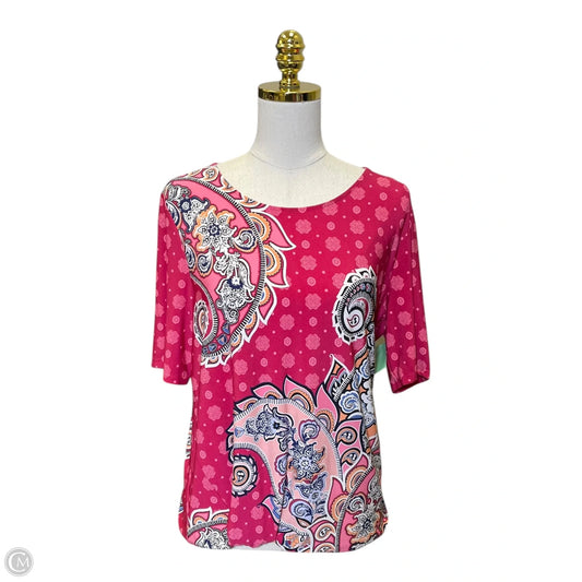 Top Short Sleeve By Chicos In Multi-colored, Size: M