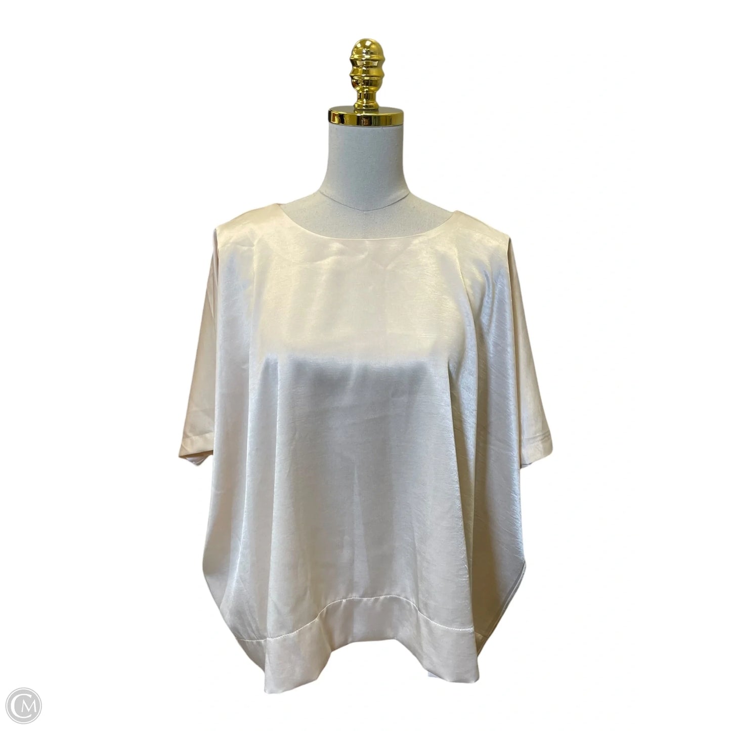 Top Short Sleeve By Glam In Cream, Size: S