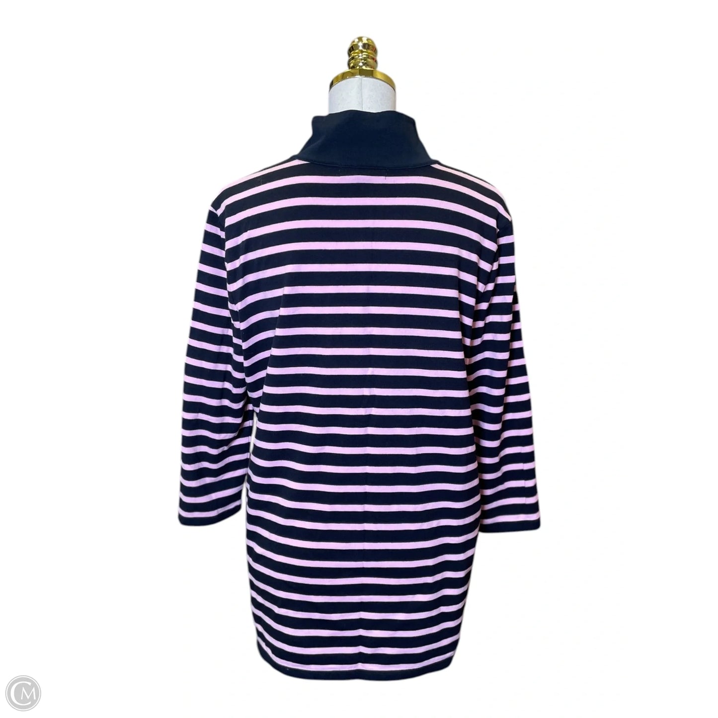 Top 3/4 Sleeve By Ralph Lauren In Striped Pattern, Size: 1x