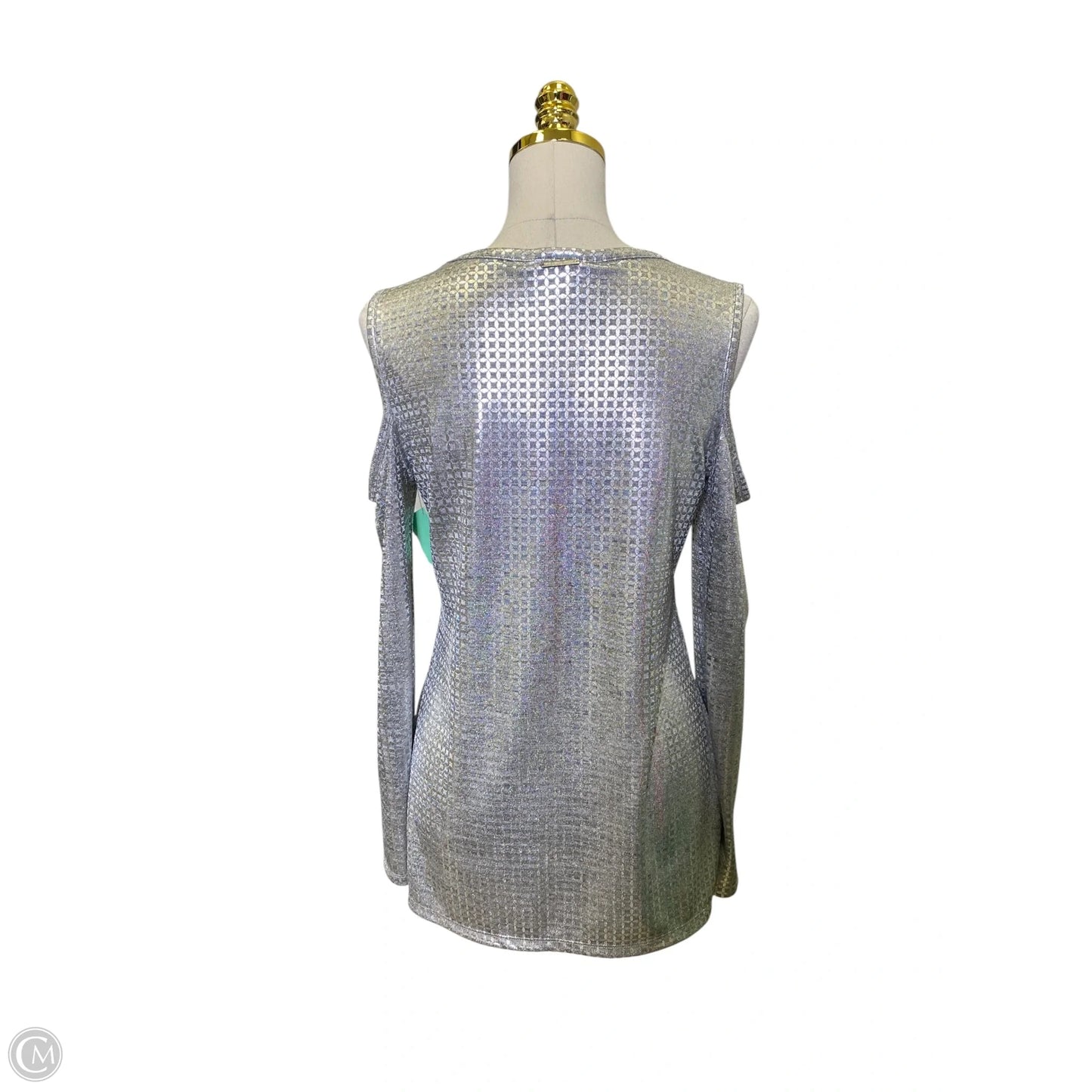 Top Long Sleeve Designer By Michael Kors In Silver, Size: M