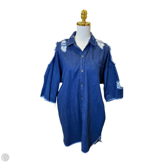 Dress Casual Midi By Rachel Roy In Blue Denim, Size: M