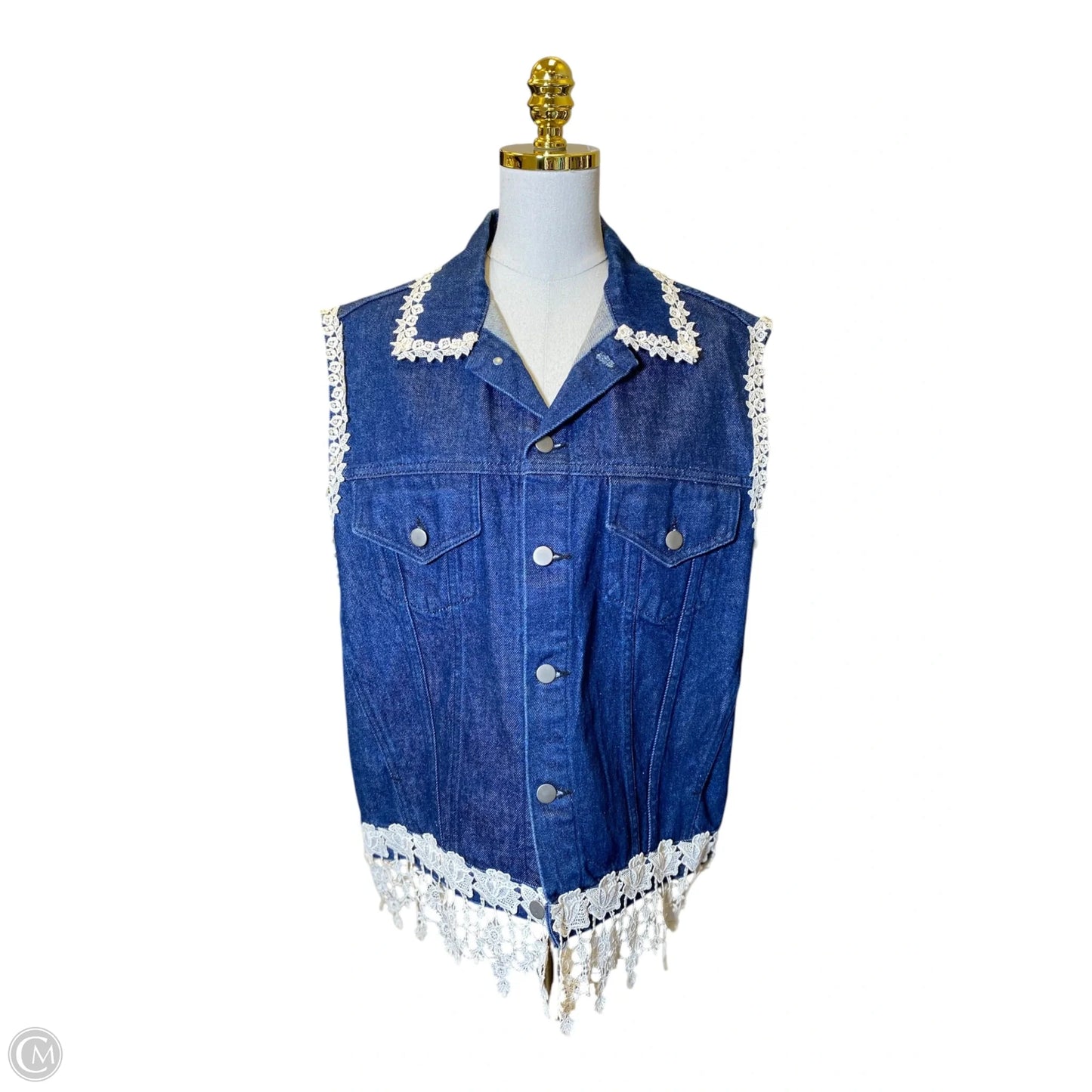 Vest Other By Clothes Mentor In Blue Denim, Size: M