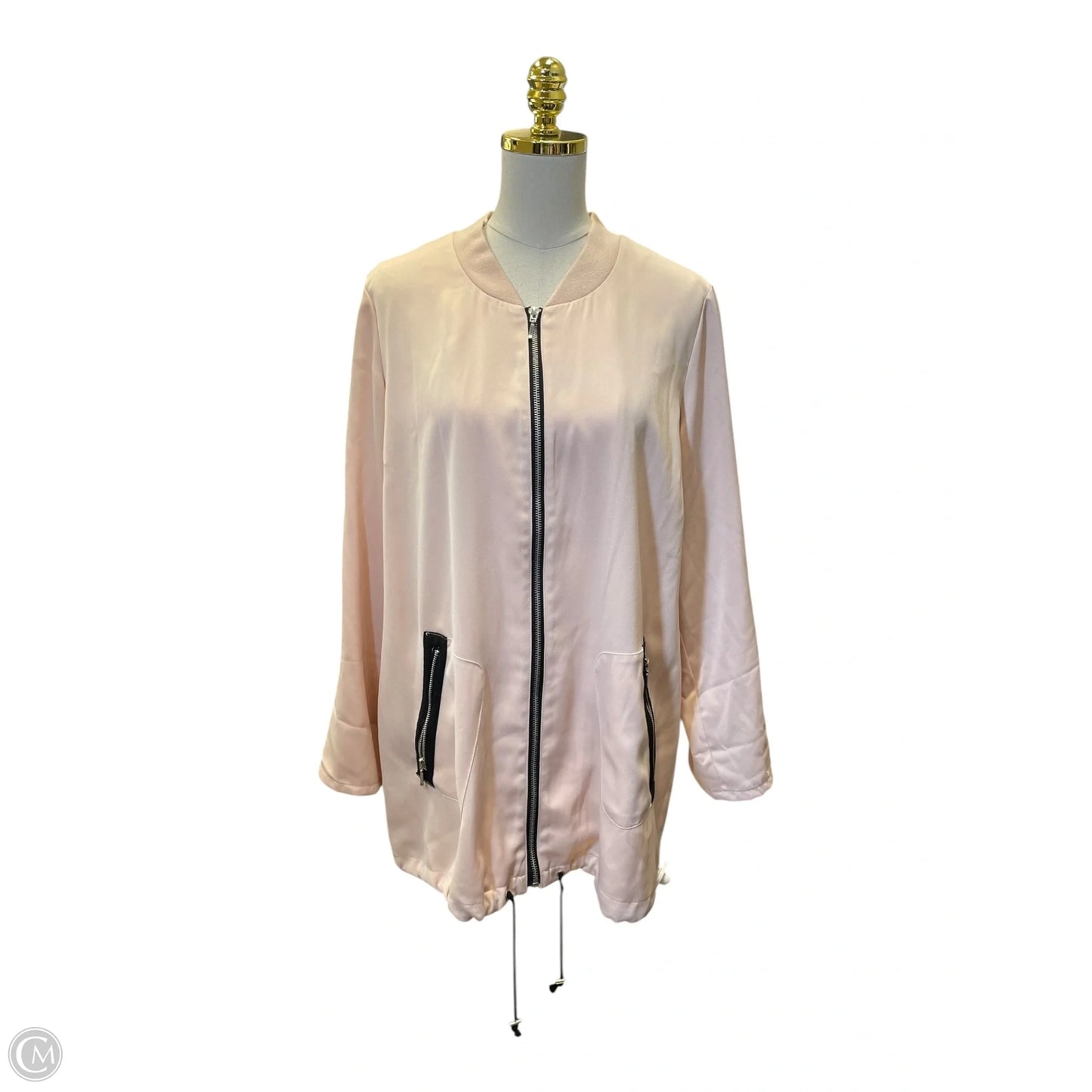 Jacket Moto By Chicos In Orange, Size: L