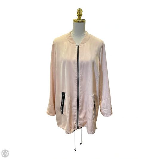 Jacket Moto By Chicos In Orange, Size: L