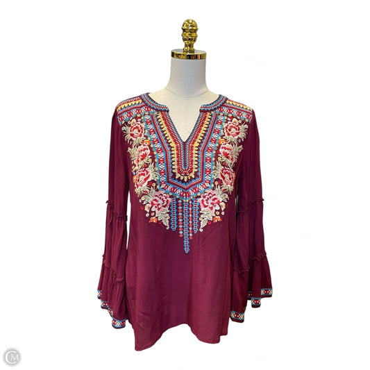 Top Long Sleeve By Savanna Jane In Multi-colored, Size: L