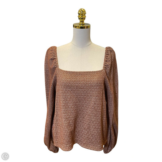 Top Long Sleeve By Madewell In Brown, Size: L