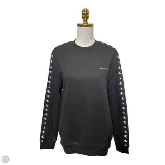 Athletic Sweatshirt Collar By Calvin Klein In Black, Size: M