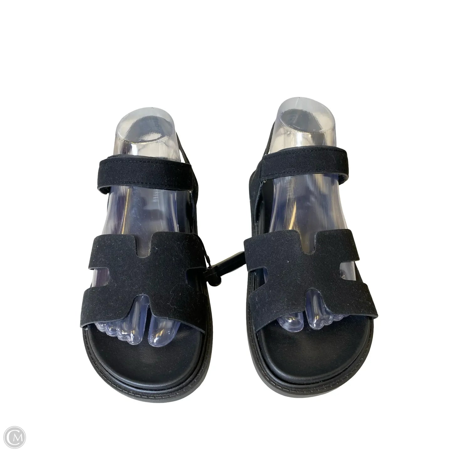 Sandals Flats By Clothes Mentor In Black, Size: 6.5