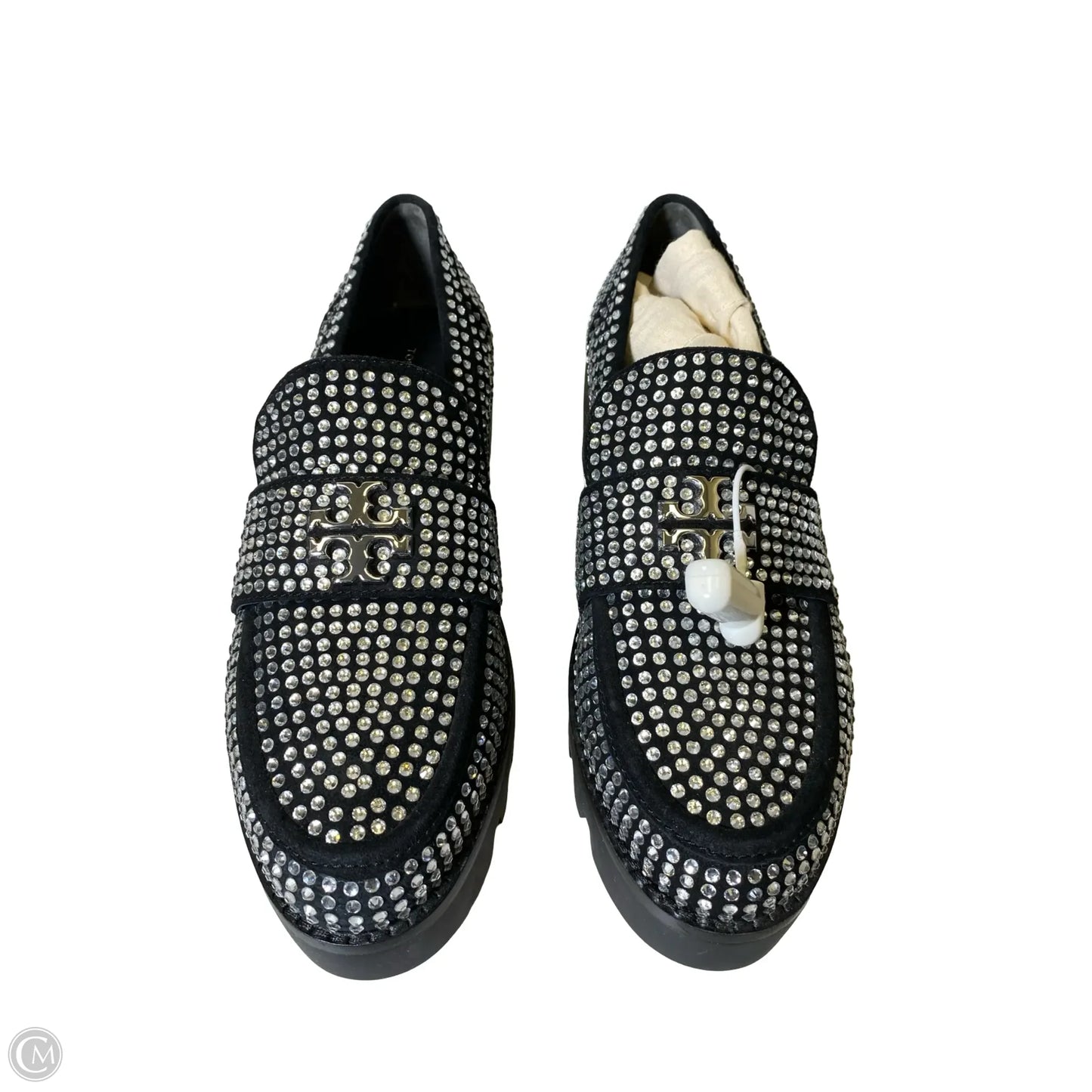 Shoes Designer By Tory Burch In Black & Silver, Size: 8