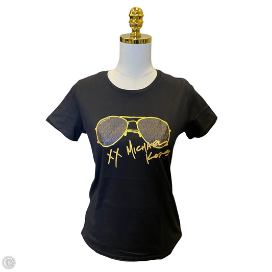 Top Short Sleeve Designer By Michael Kors In Black, Size: M