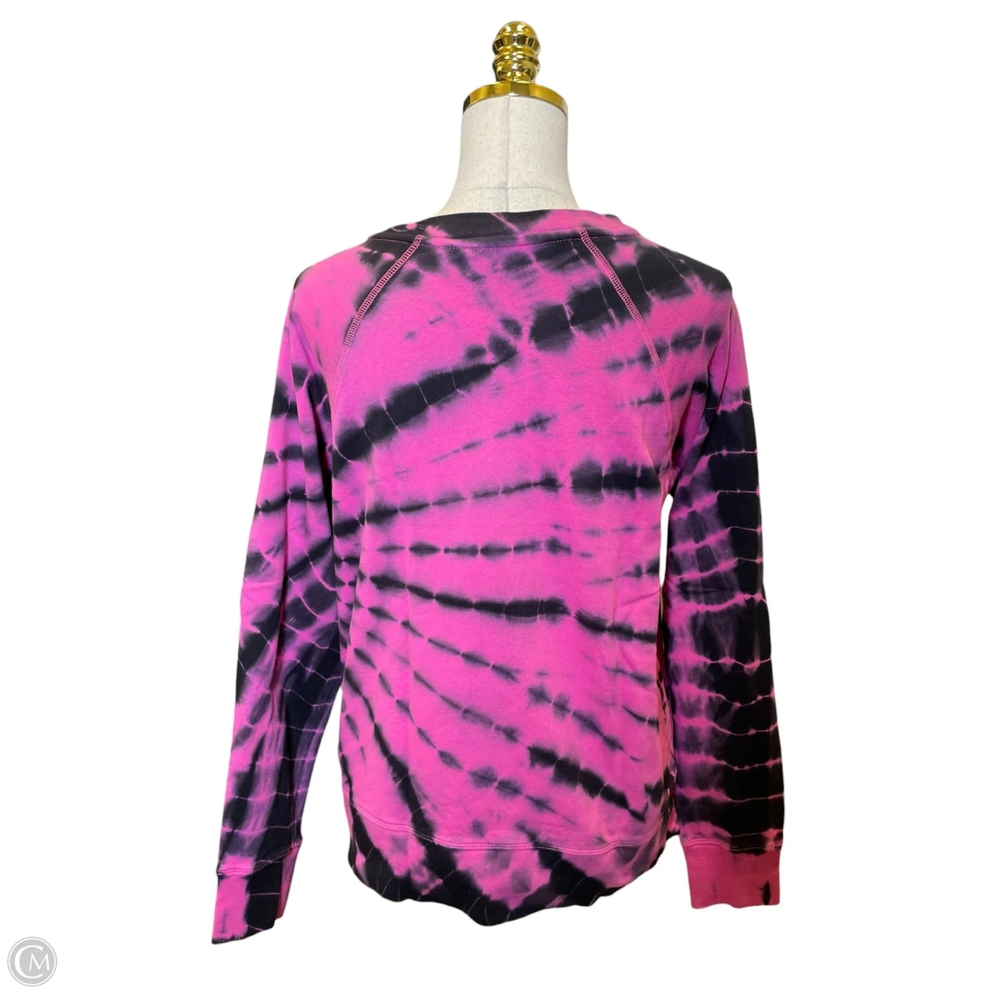 Athletic Sweatshirt Crewneck By Dkny In Black & Pink, Size: S
