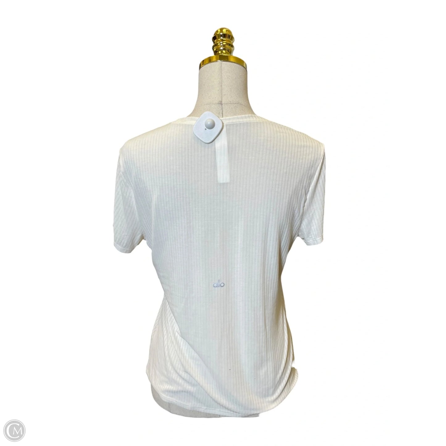 Athletic Top Short Sleeve By Alo In Cream, Size: M