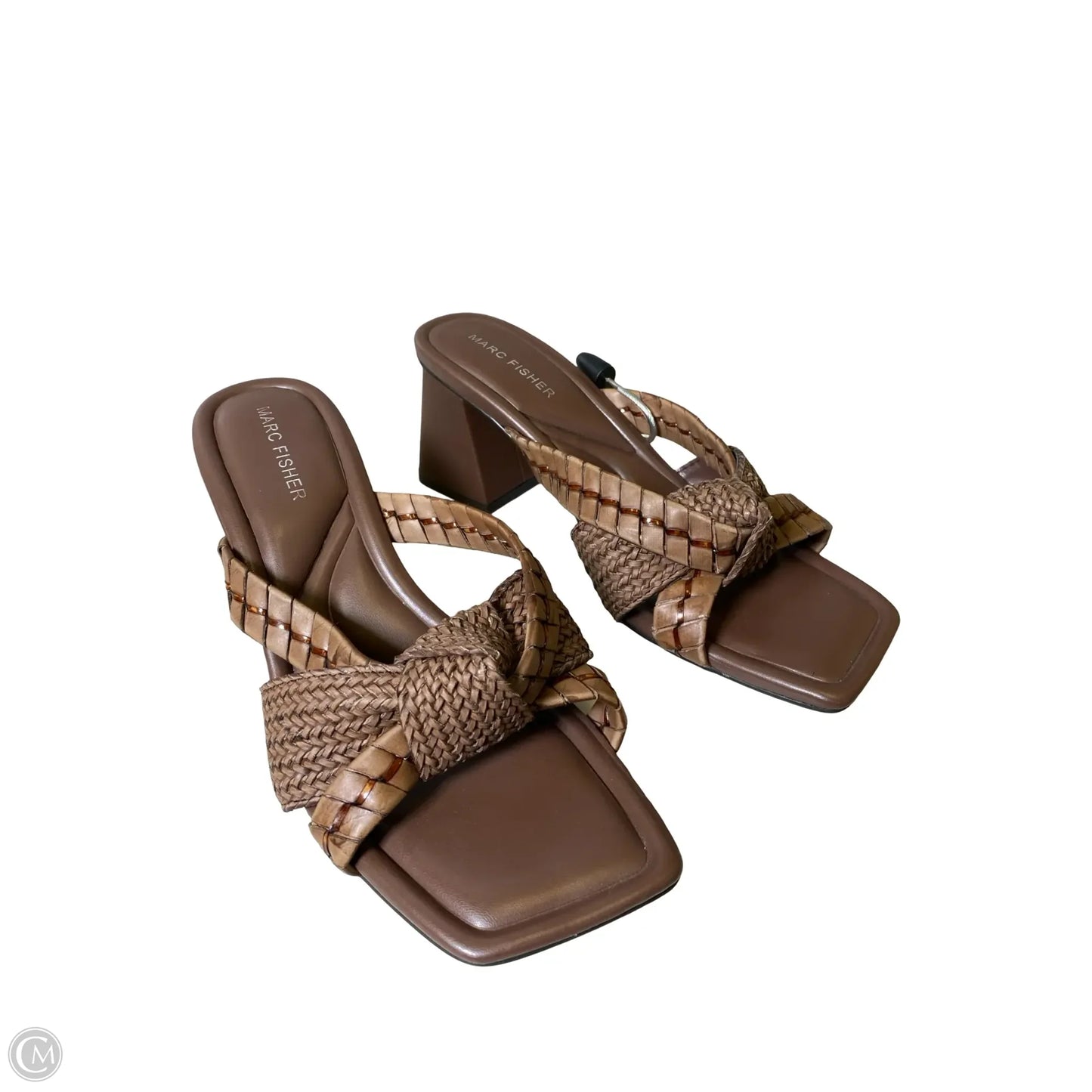 Sandals Heels Block By Marc Fisher In Brown, Size: 9
