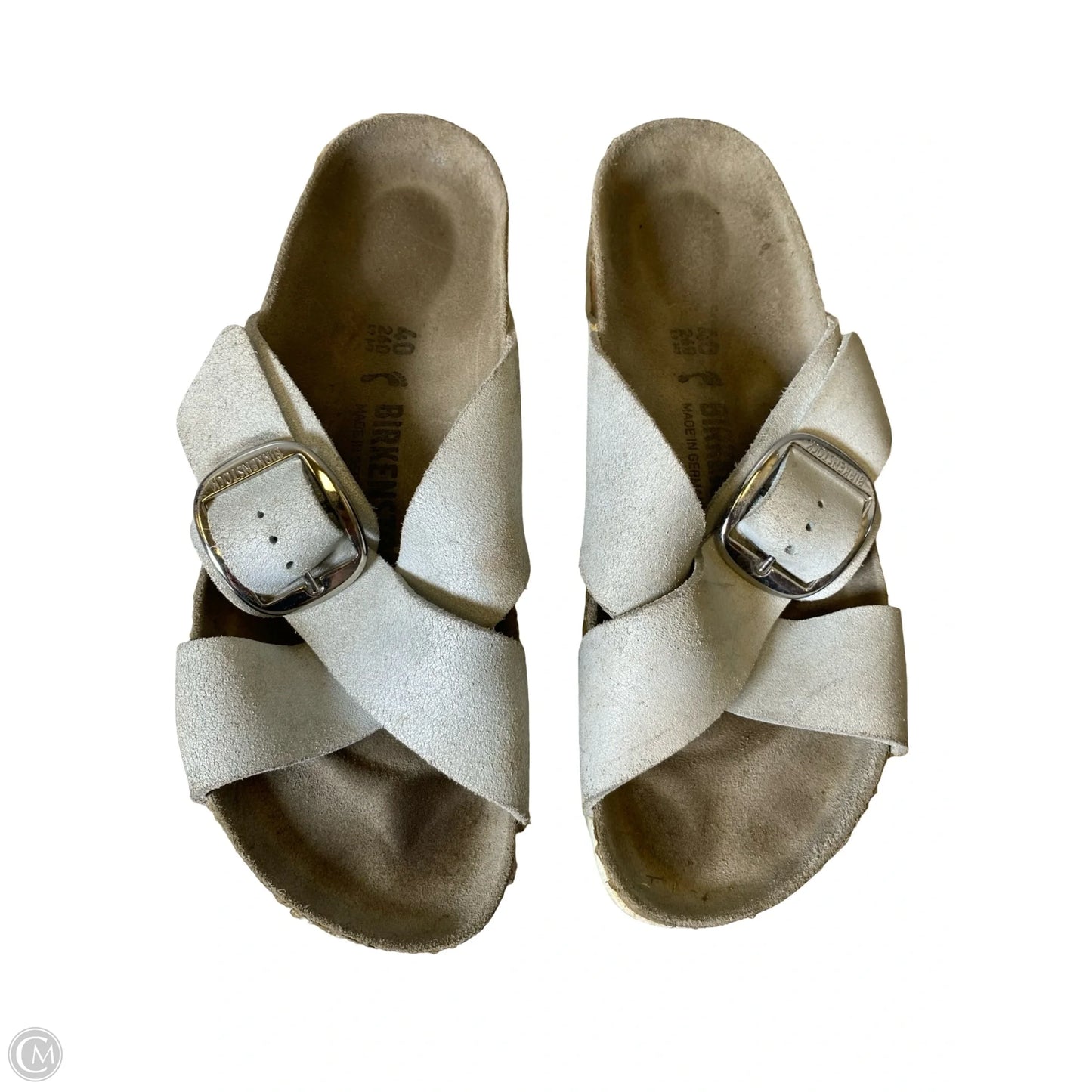 Sandals Flats By Birkenstock In Grey, Size: 9