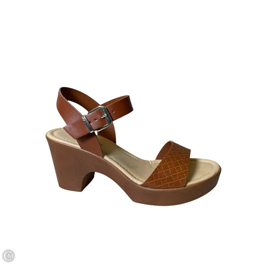 Sandals Heels Block By Me Too In Brown, Size: 8